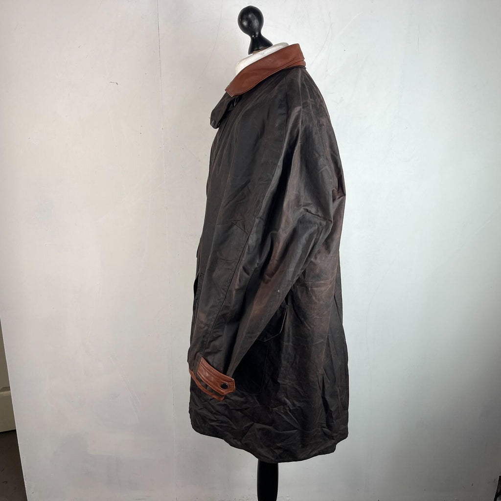 Toggi Wax Jacket Overcoat size L Brown Equine Horses Hunting Country Walking