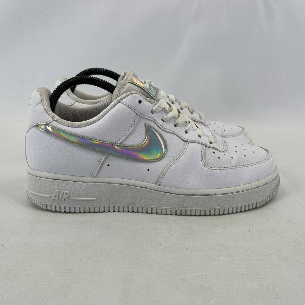 Nike Air Force 1 Trainers Women’s UK size 6 White with Holographic Swoosh AF1