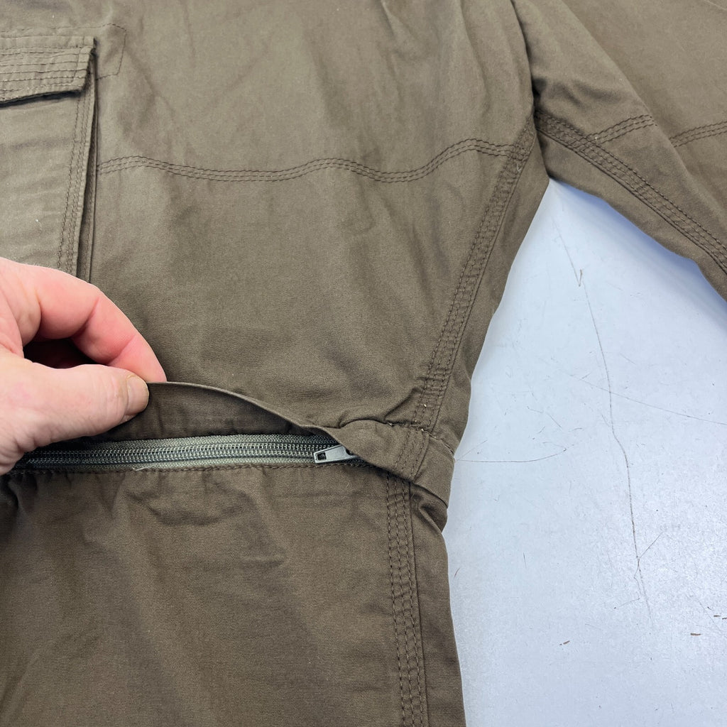 Kam Cargo Trousers Pants with Zip Off Legs Khaki Brown size 48R L32"