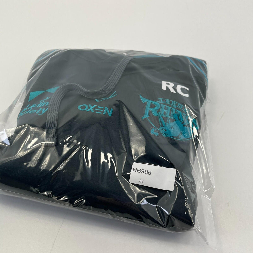 Leeds Rhinos Rugby League Oxen Hoodie Blue size Medium Grey