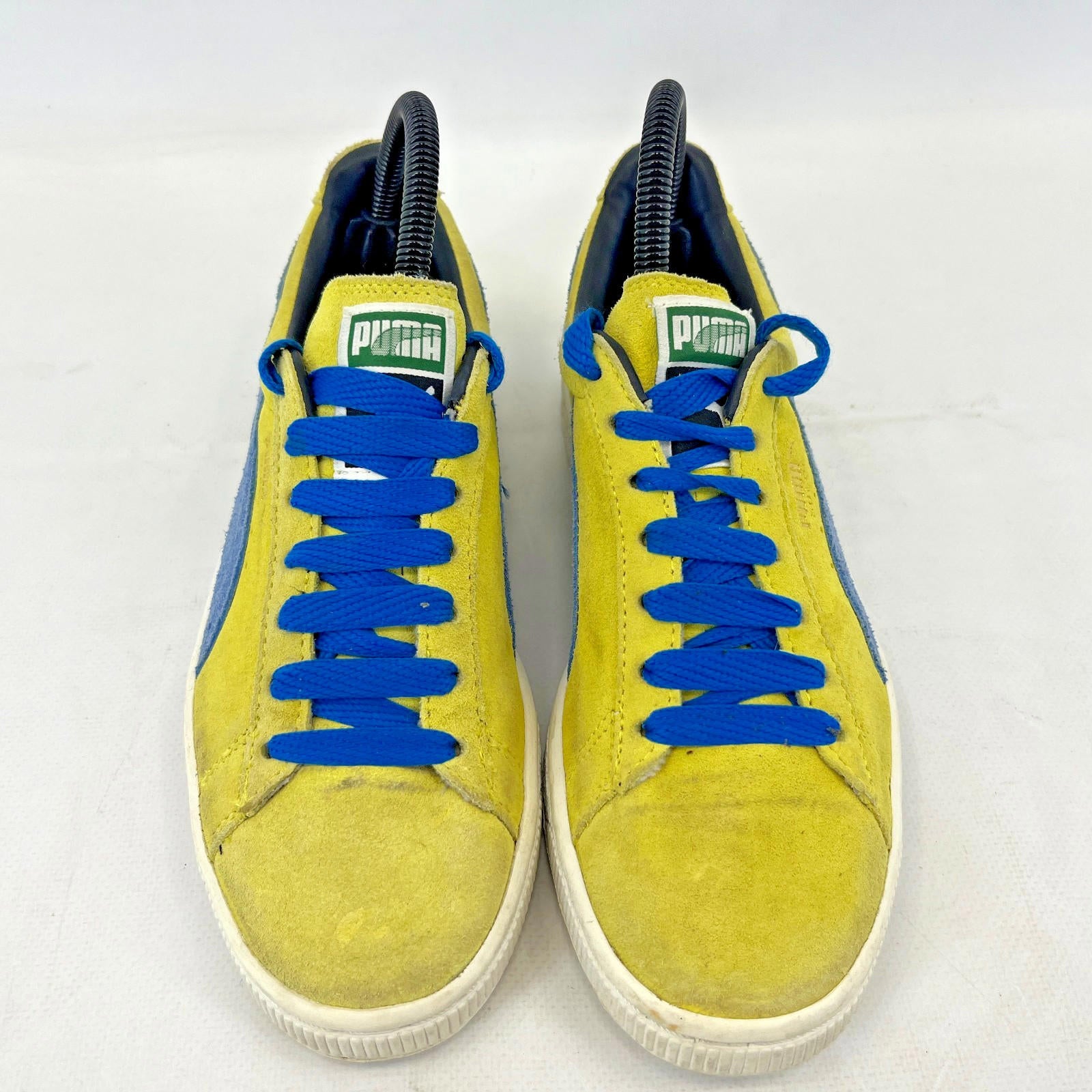 Puma Retro Yellow & Blue Suede Lace Up Trainers Ladies UK size 4