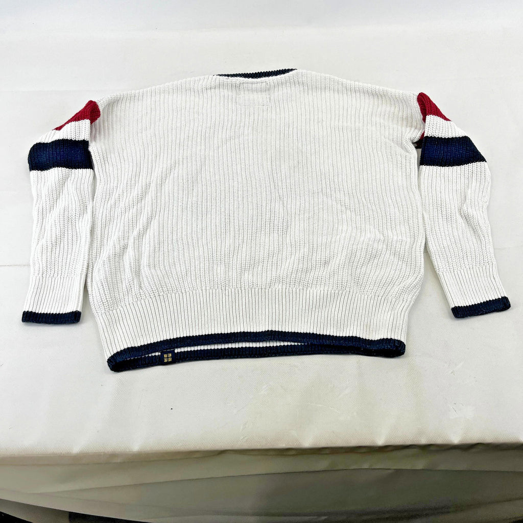 Superdry Women's  Chunky Cable Knit Jumper White & Black size 12