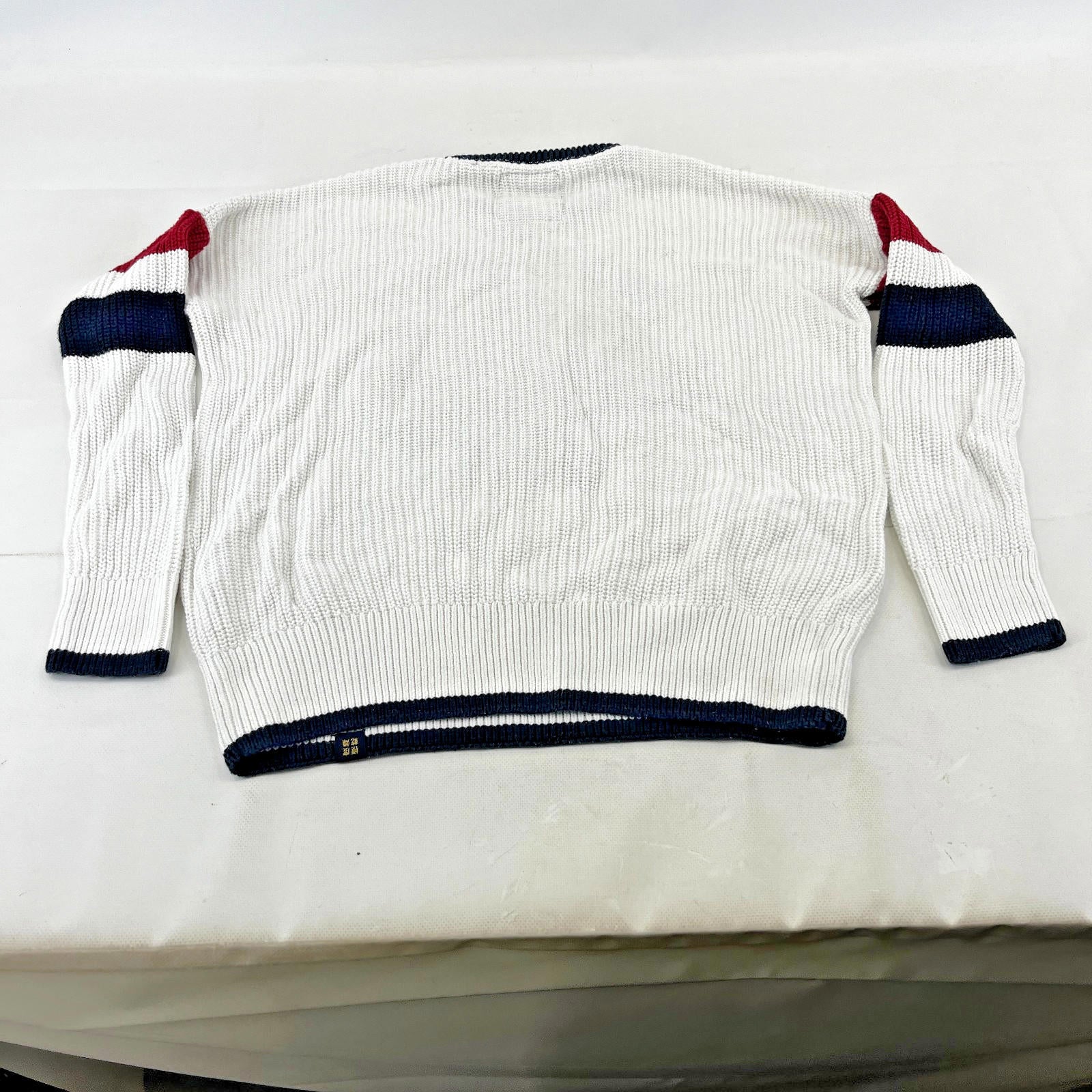 Superdry Women's  Chunky Cable Knit Jumper White & Black size 12