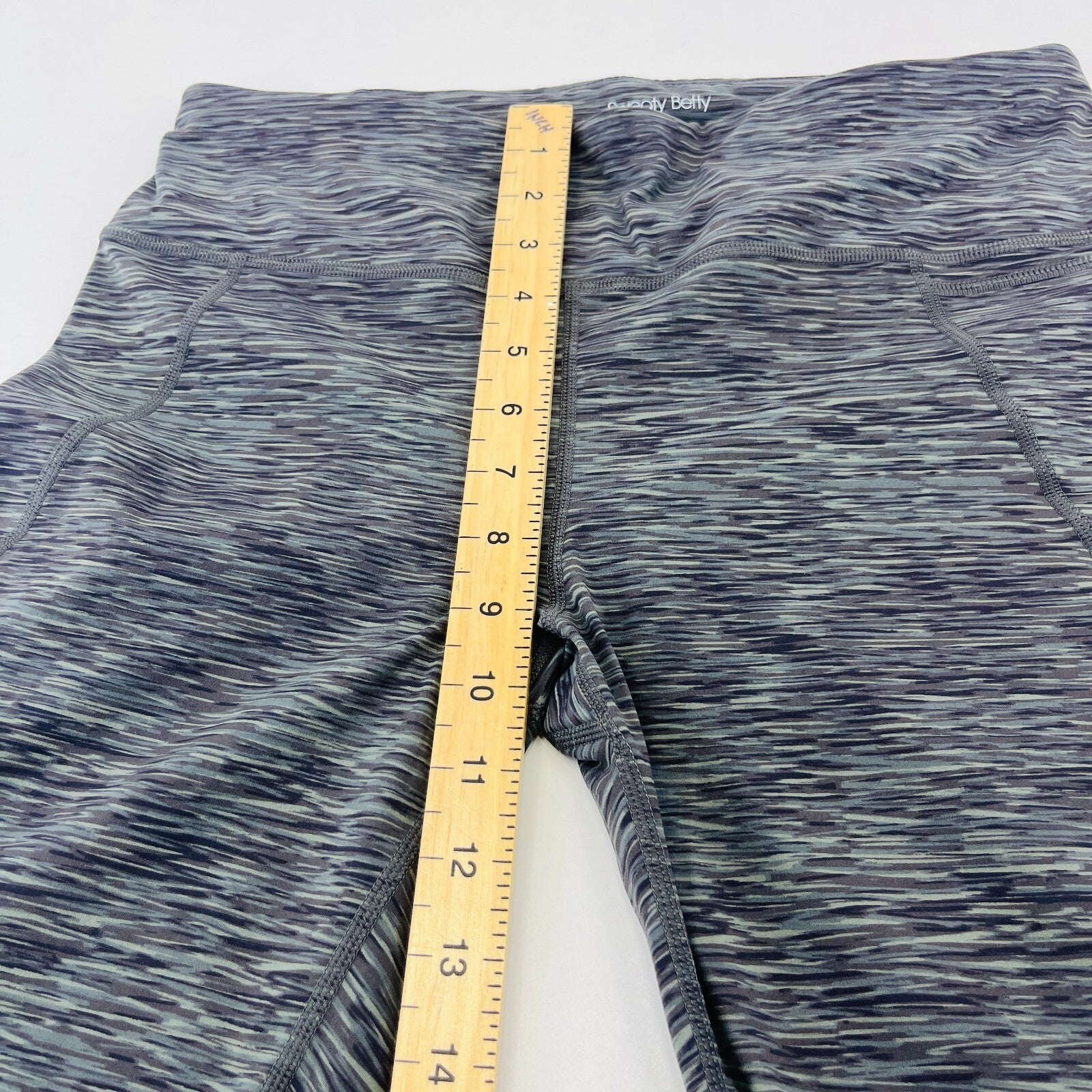 Sweaty Betty Power 7/8 Length Leggings UK L Grey/Green Micro Camo Print Gym Run