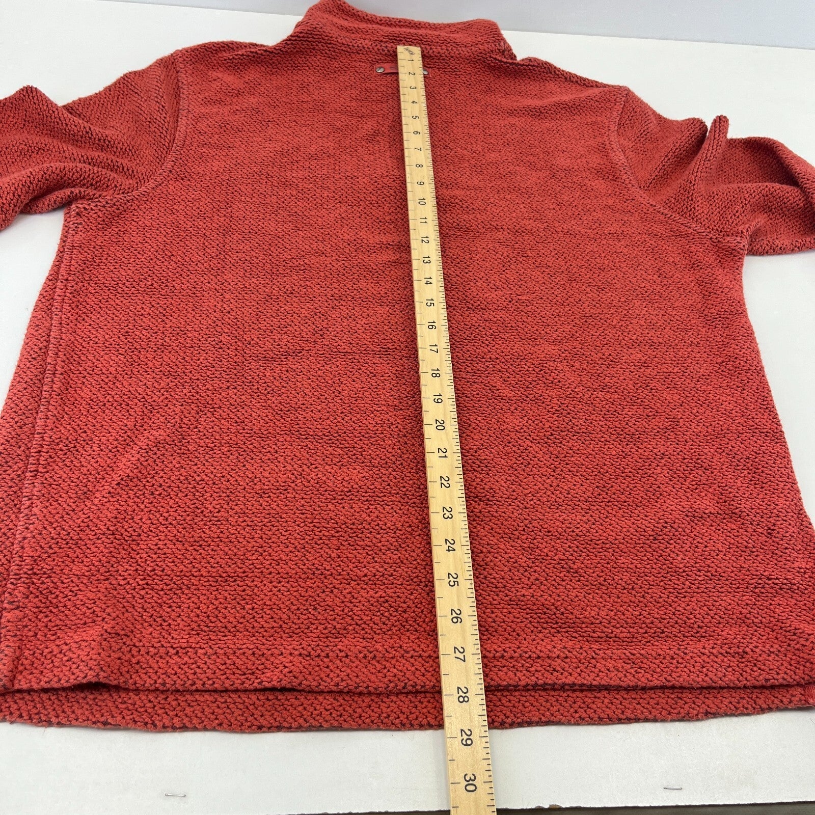 Weird Fish Macaroni 1/4 Zip Waffle Knit Jumper Pullover Mens 2XL Terracotta Red
