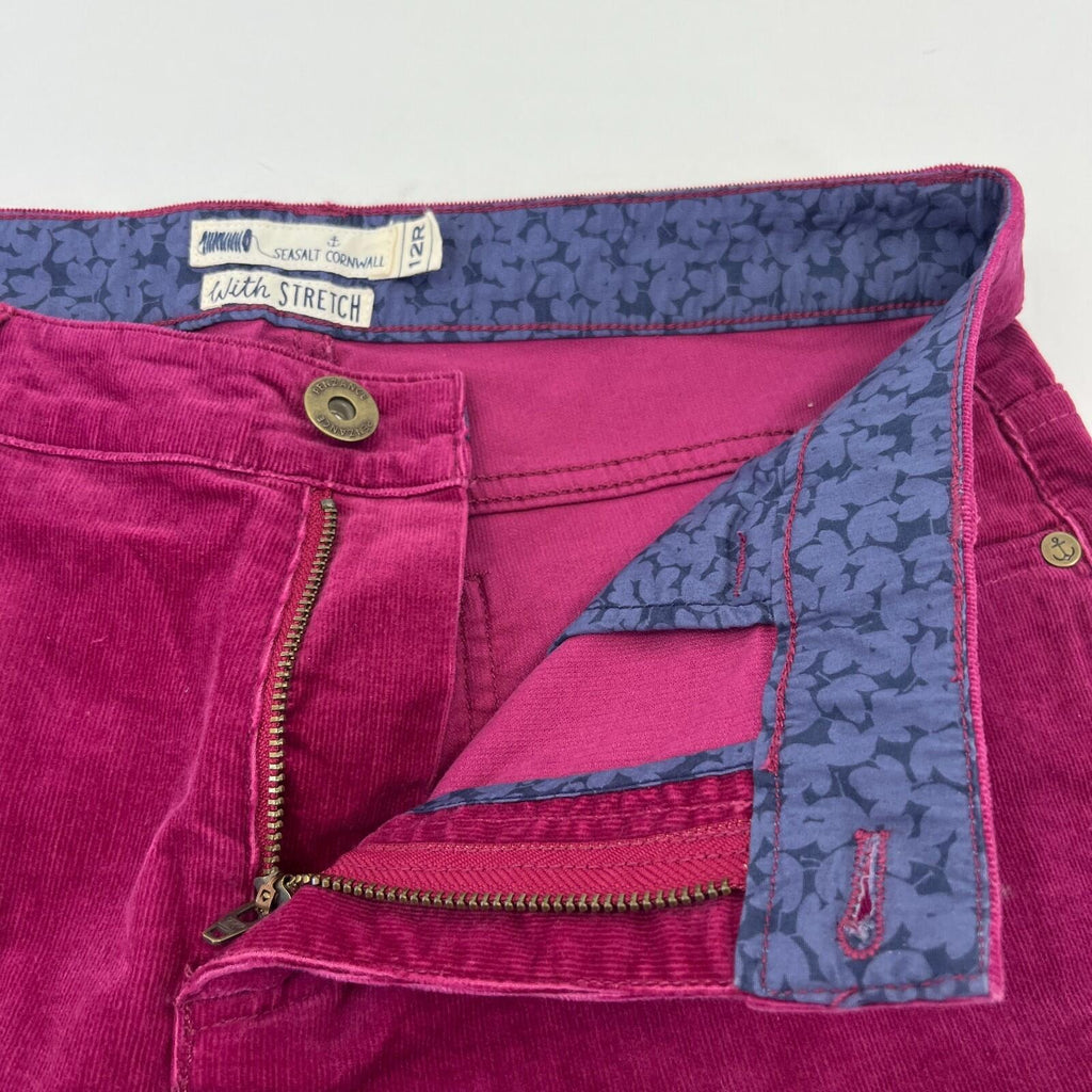 Seasalt Lamledra Cotton Corduroy Trousers Cord Pants in Magenta Pink size 12 R