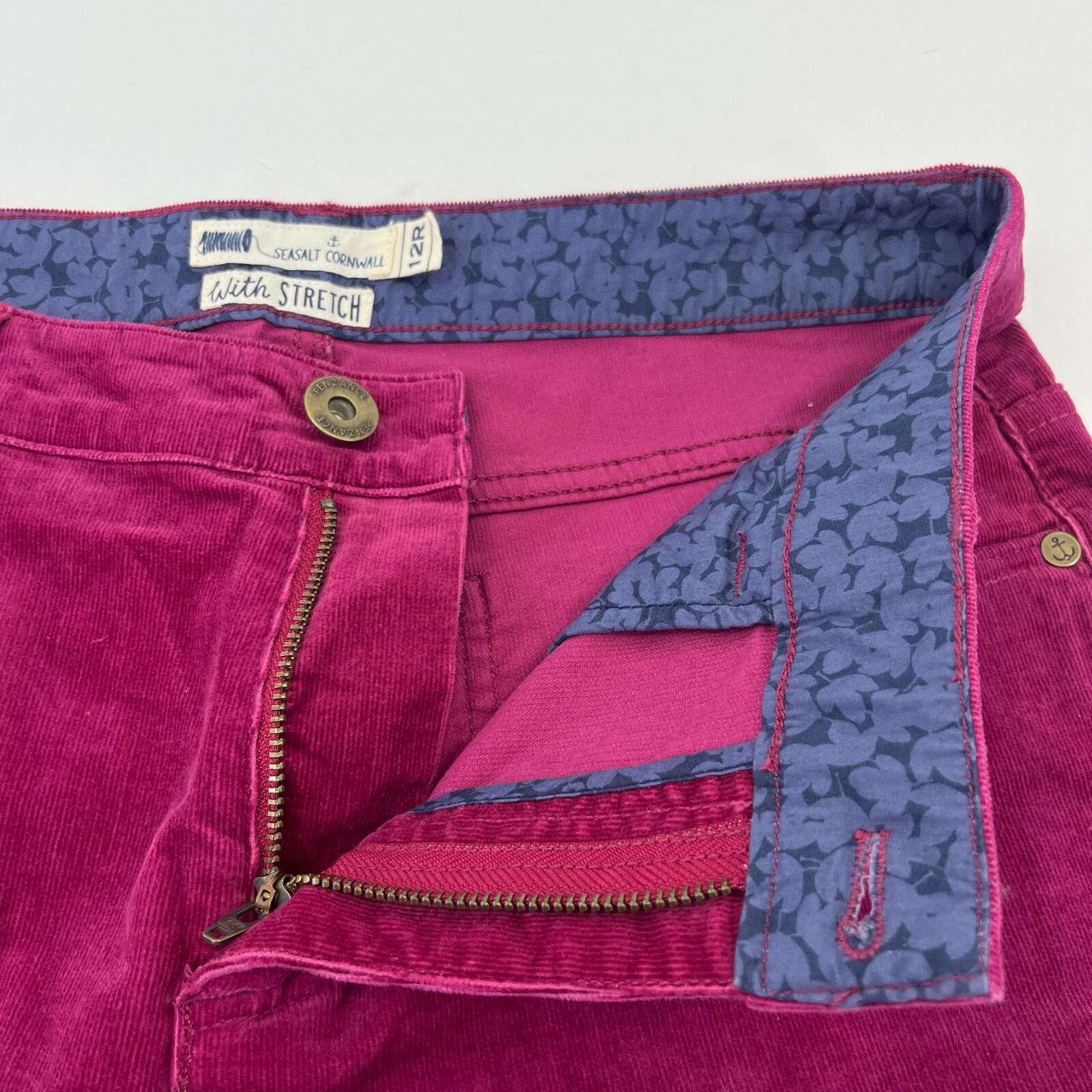 Seasalt Lamledra Cotton Corduroy Trousers Cord Pants in Magenta Pink size 12 R