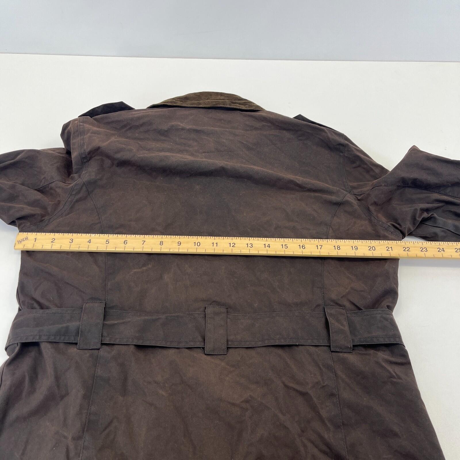 Mc Orvis Wax Jacket Womens size M Brown Waxed Coat with Belt Made in the UK
