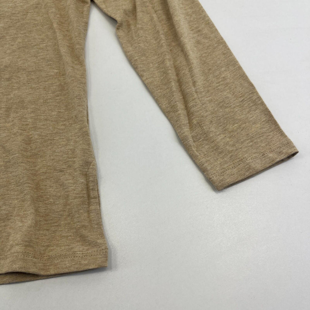 M&S Collection Women's Turtle Neck Top Khaki Beige Long Sleeve size 18