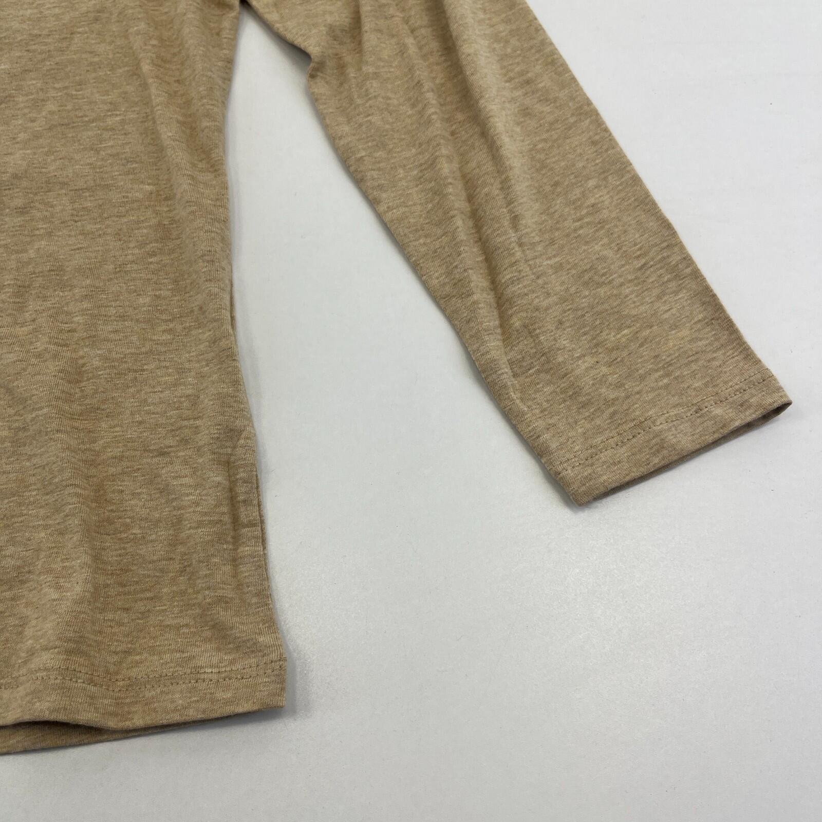 M&S Collection Women's Turtle Neck Top Khaki Beige Long Sleeve size 18