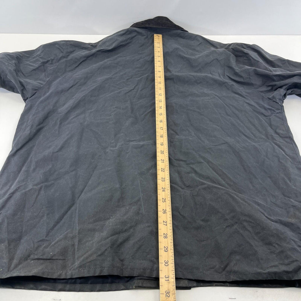 Mc Orvis Wax Jacket Mens size M Black Waxed Coat Made in the UK