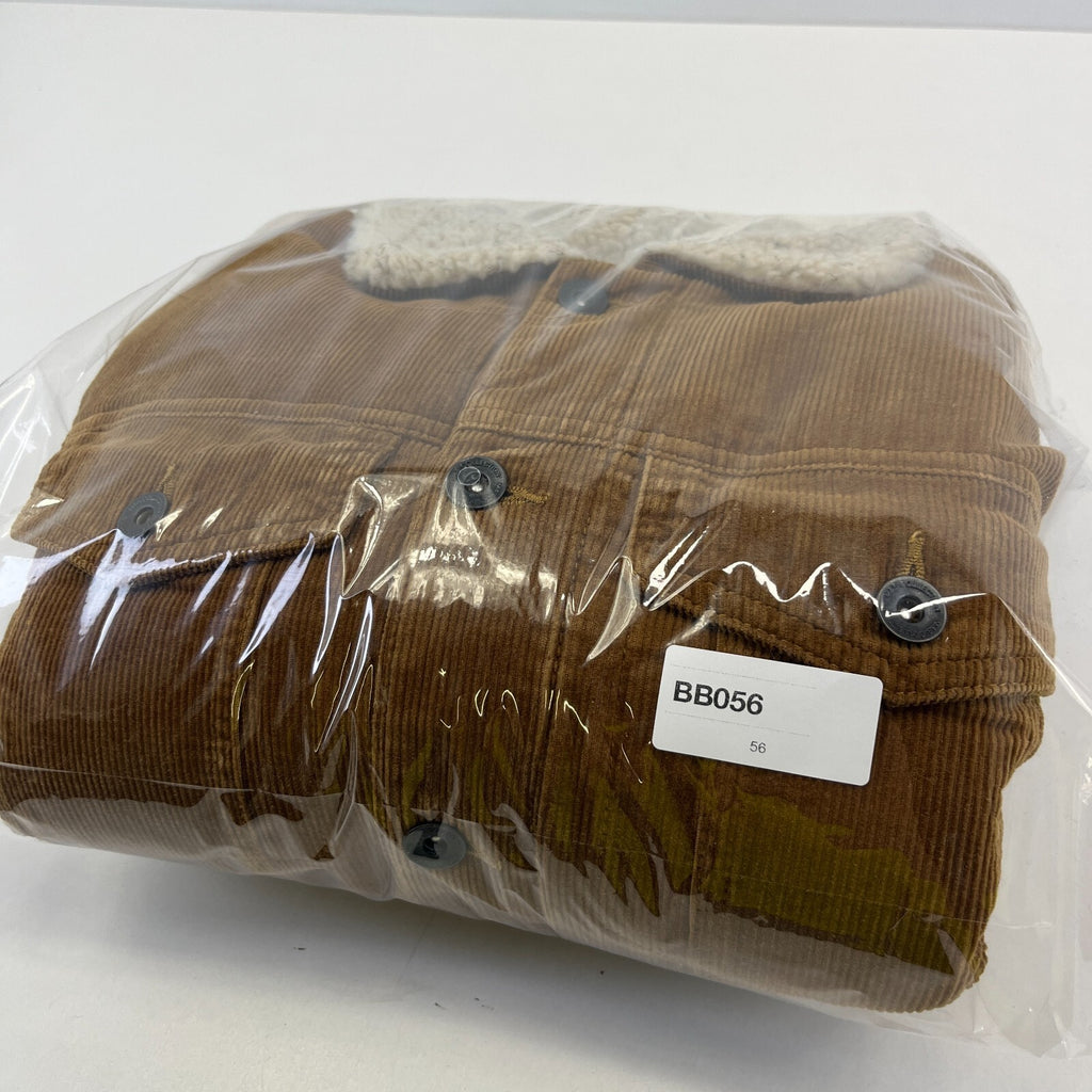 M&S Eighty Four Brown Cord Jacket Padded Trucker Fleece Lined Sherpa Men's M