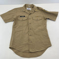 US Navy JROTC Khaki Brown Shirt with Badges size Small