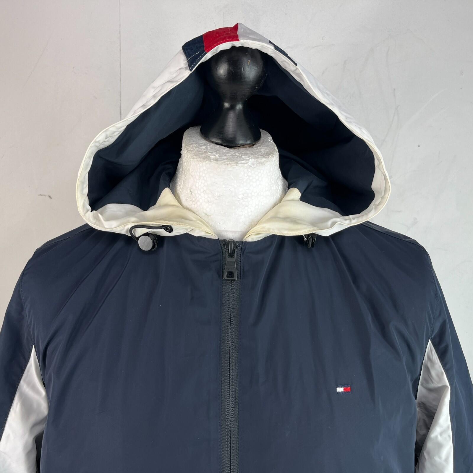 Tommy Hilfiger Waterproof Windproof Hooded Jacket Windbreaker size S Black/White