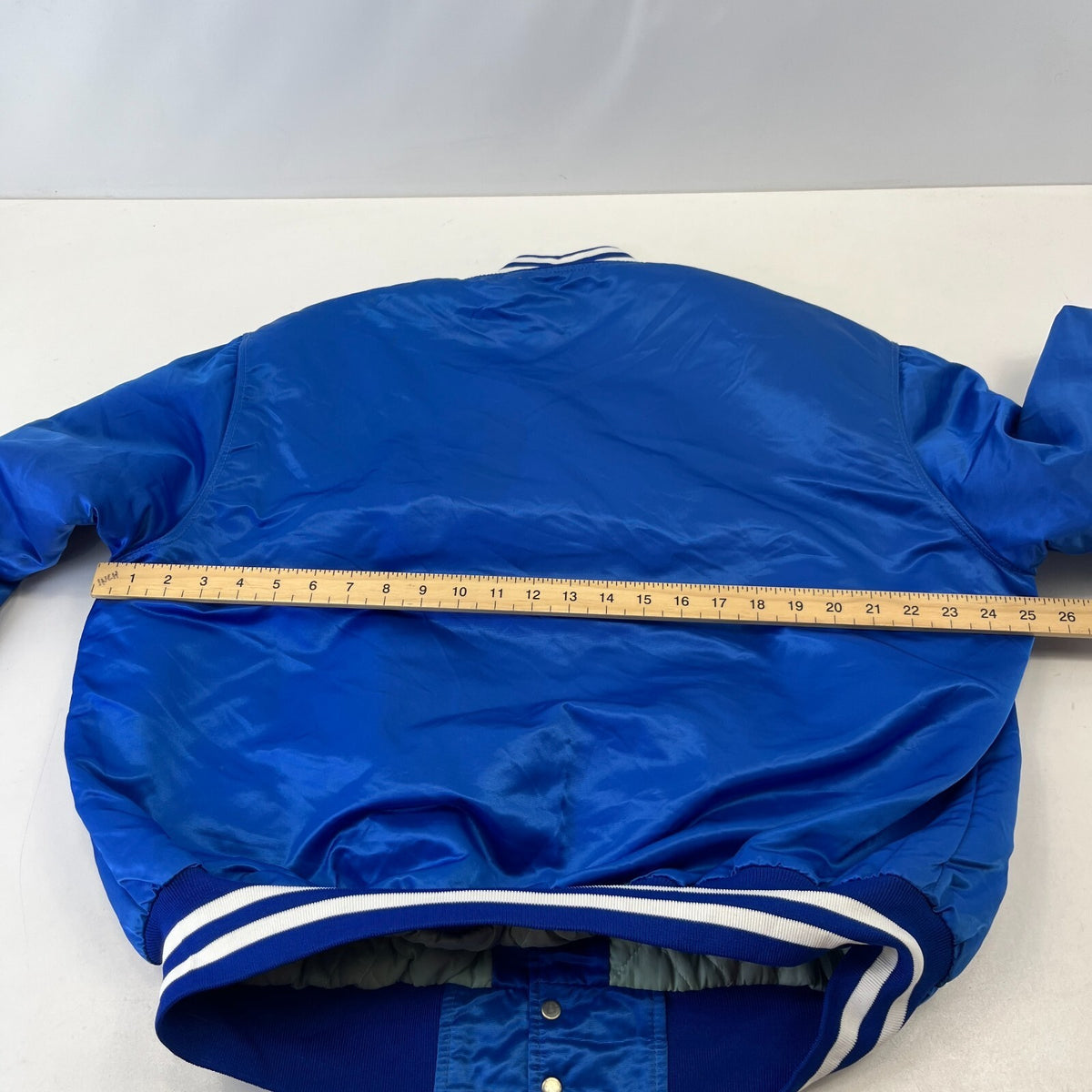 Genuine Saints Men's Baseball Jacket Bomber Top Metallic Blue size XL