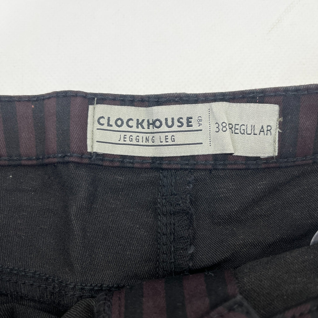 Clockhouse Womens Black/Purple Striped Jeans Cotton Blend Skinny size 38R - W28" L29" - NWOT