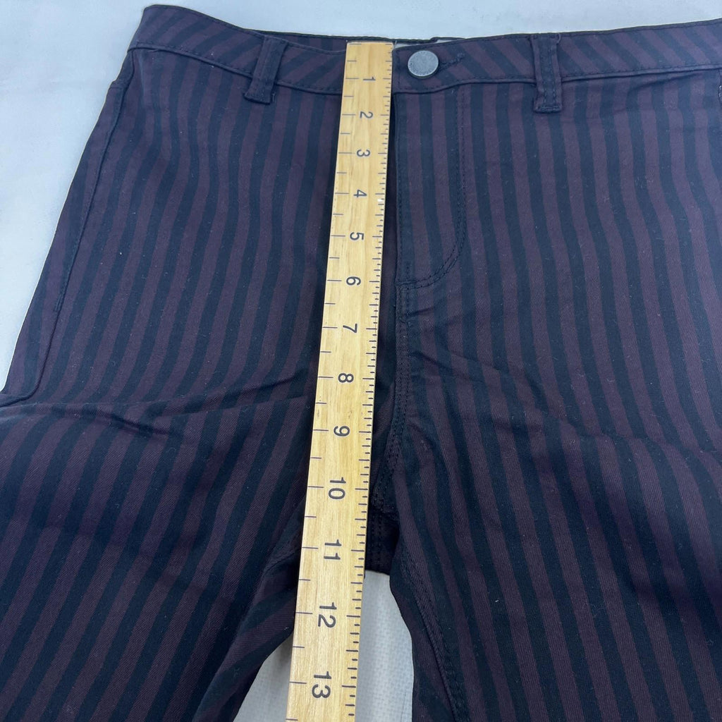 Clockhouse Womens Black/Purple Striped Jeans Cotton Blend Skinny size 38R NWOT