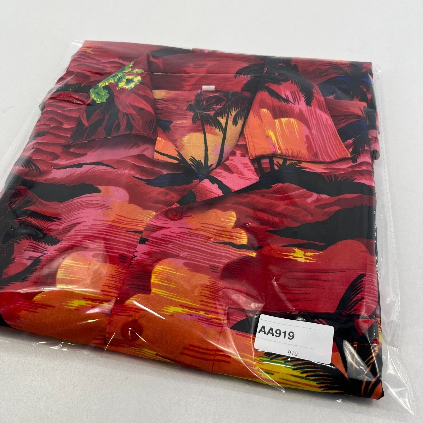 Loud Men's Red Floral Palm Hawaiian Shirt Designer Holiday Short Sleeve size XL
