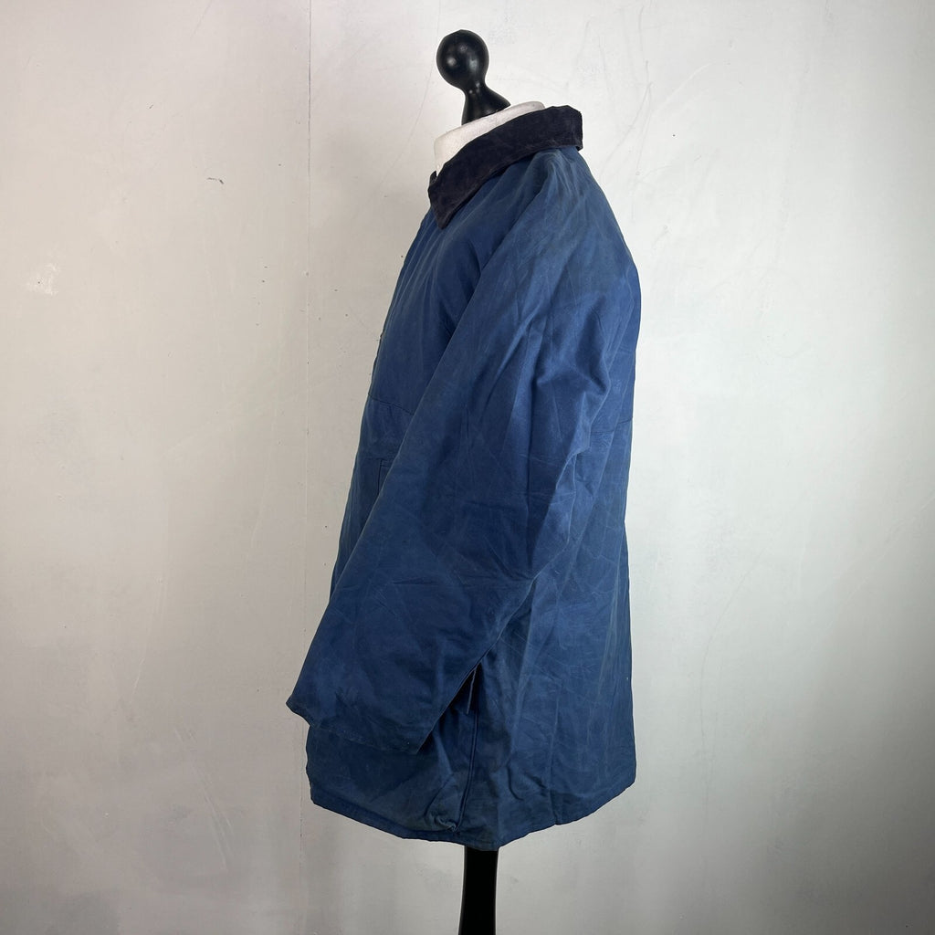 Portman Wax Jacket in Blue  Corduroy Collar size Small