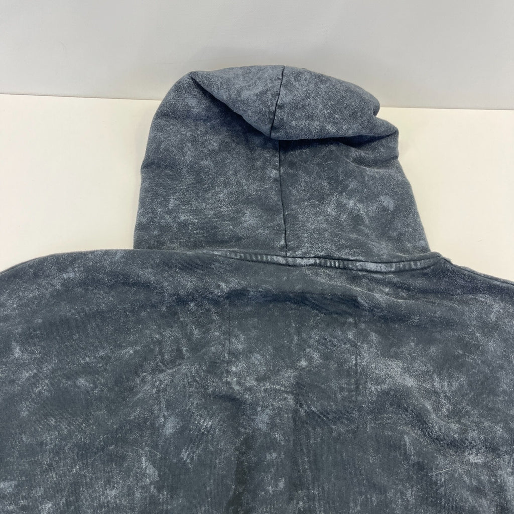Drop Dead Distressed Look Grey w Zip Sleeves Hoodie 100% Cotton Streetwear UK L