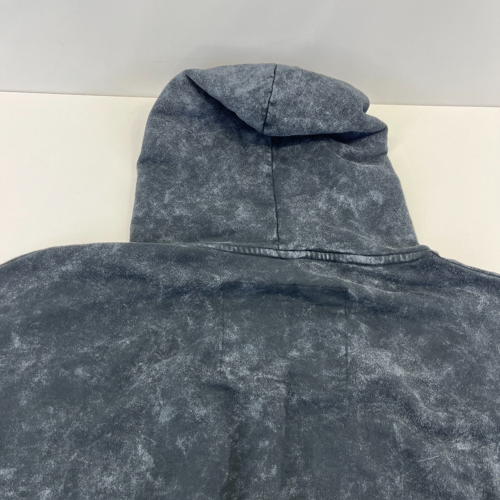 Drop Dead Distressed Look Grey w Zip Sleeves Hoodie 100% Cotton Streetwear UK L