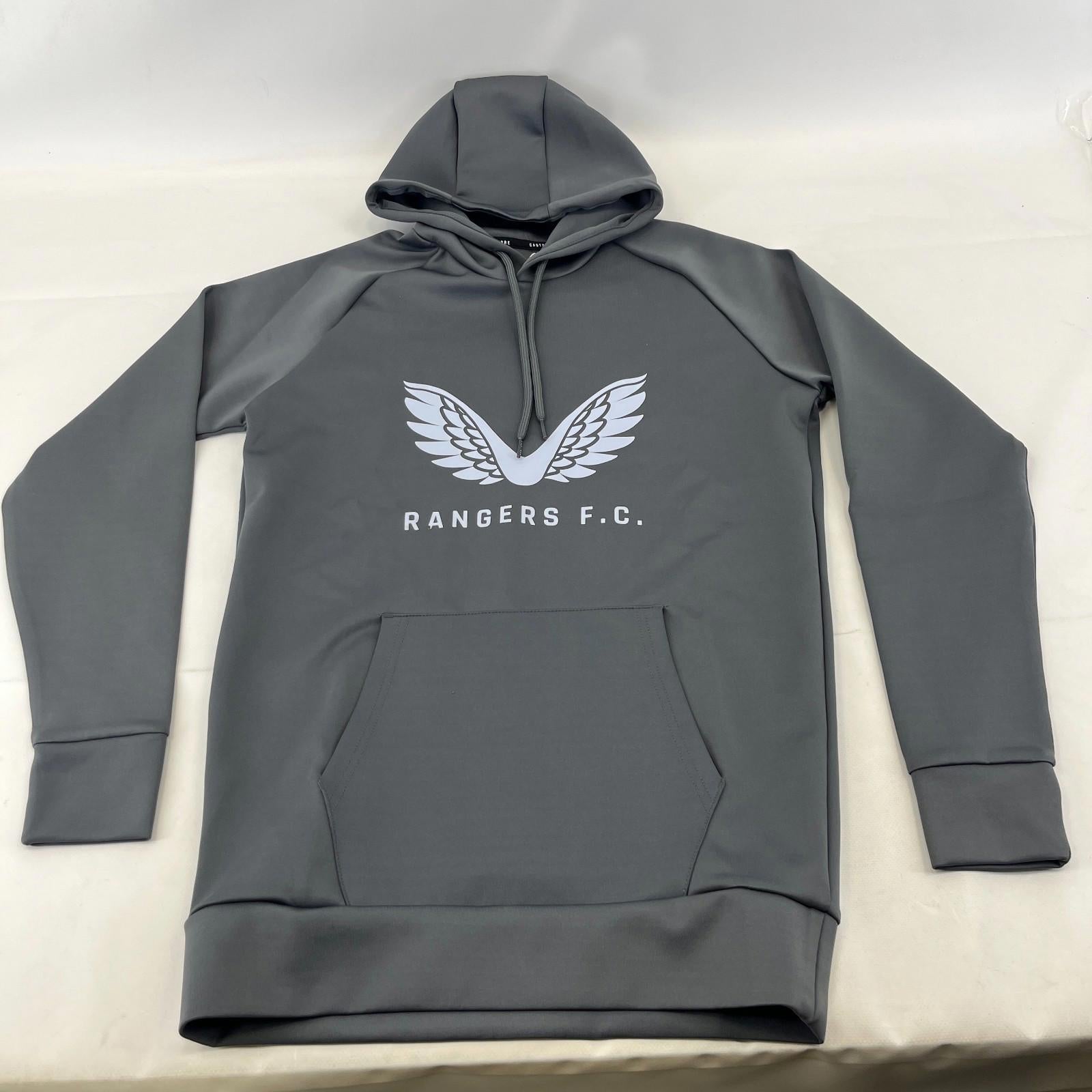 Authentic Castore Glasgow Rangers Travel Hoodie in Grey size XS - New with Tags