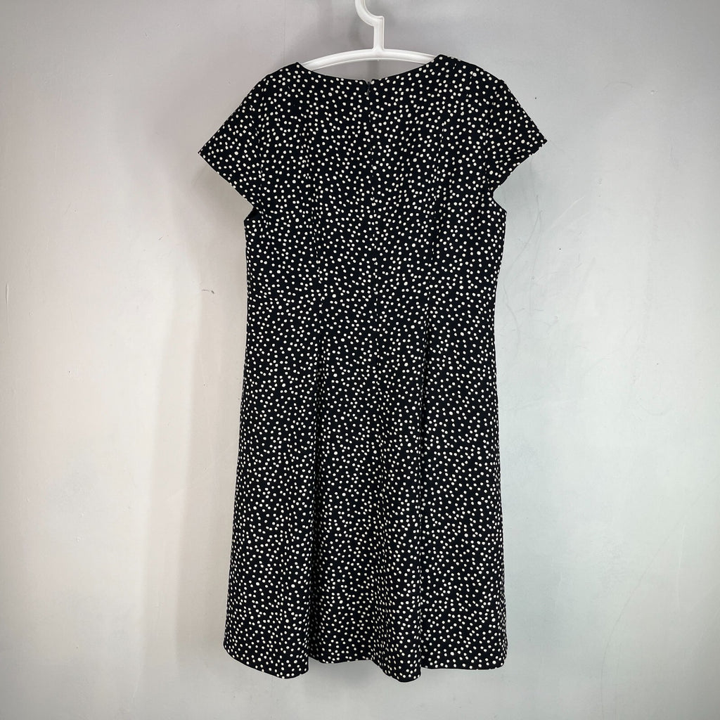 Hobbs Short Sleeve Midi Dress in Black Polka Dot UK size 16