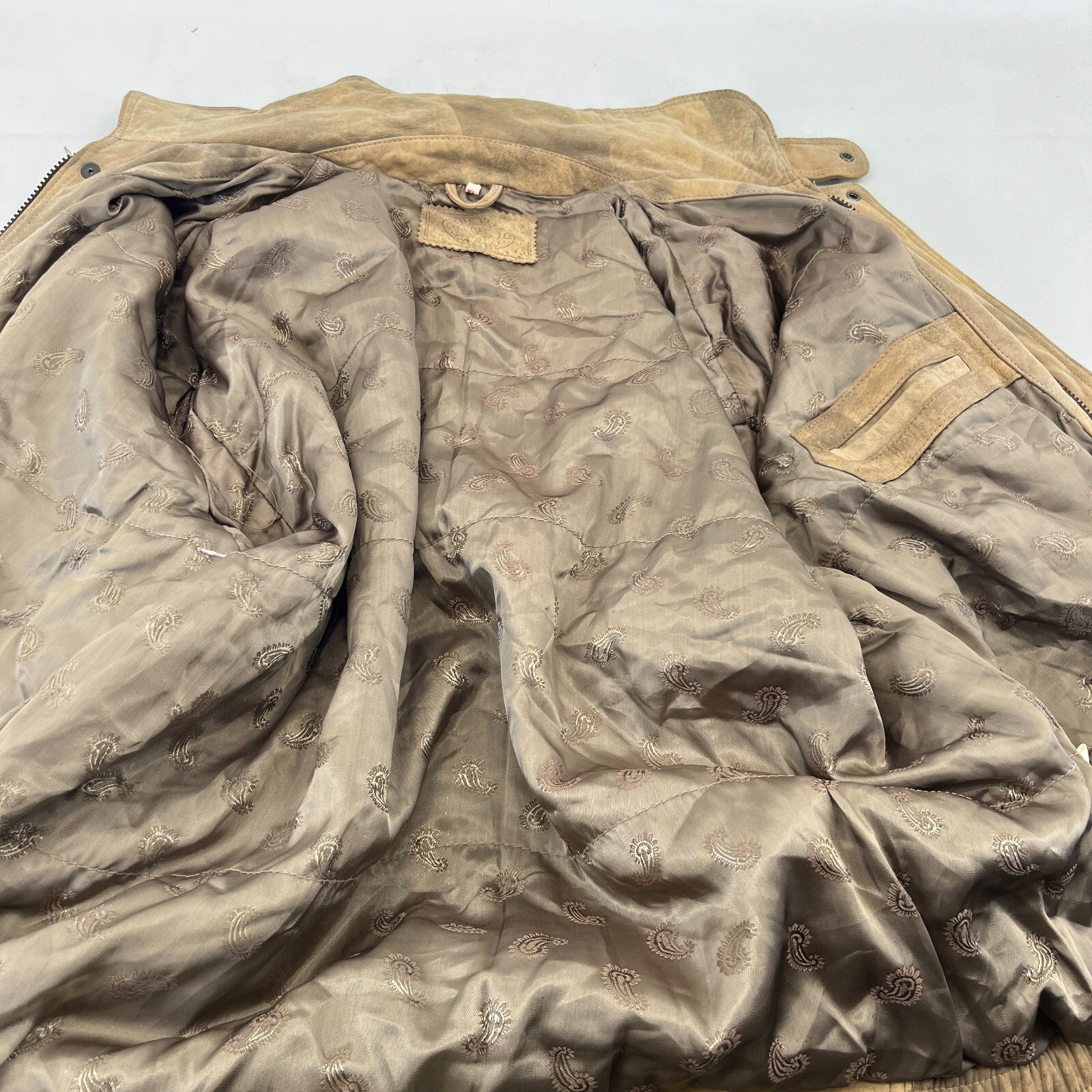 The Vali Collection Soft Leather Jacket 80s Brown Distressed Look size XL
