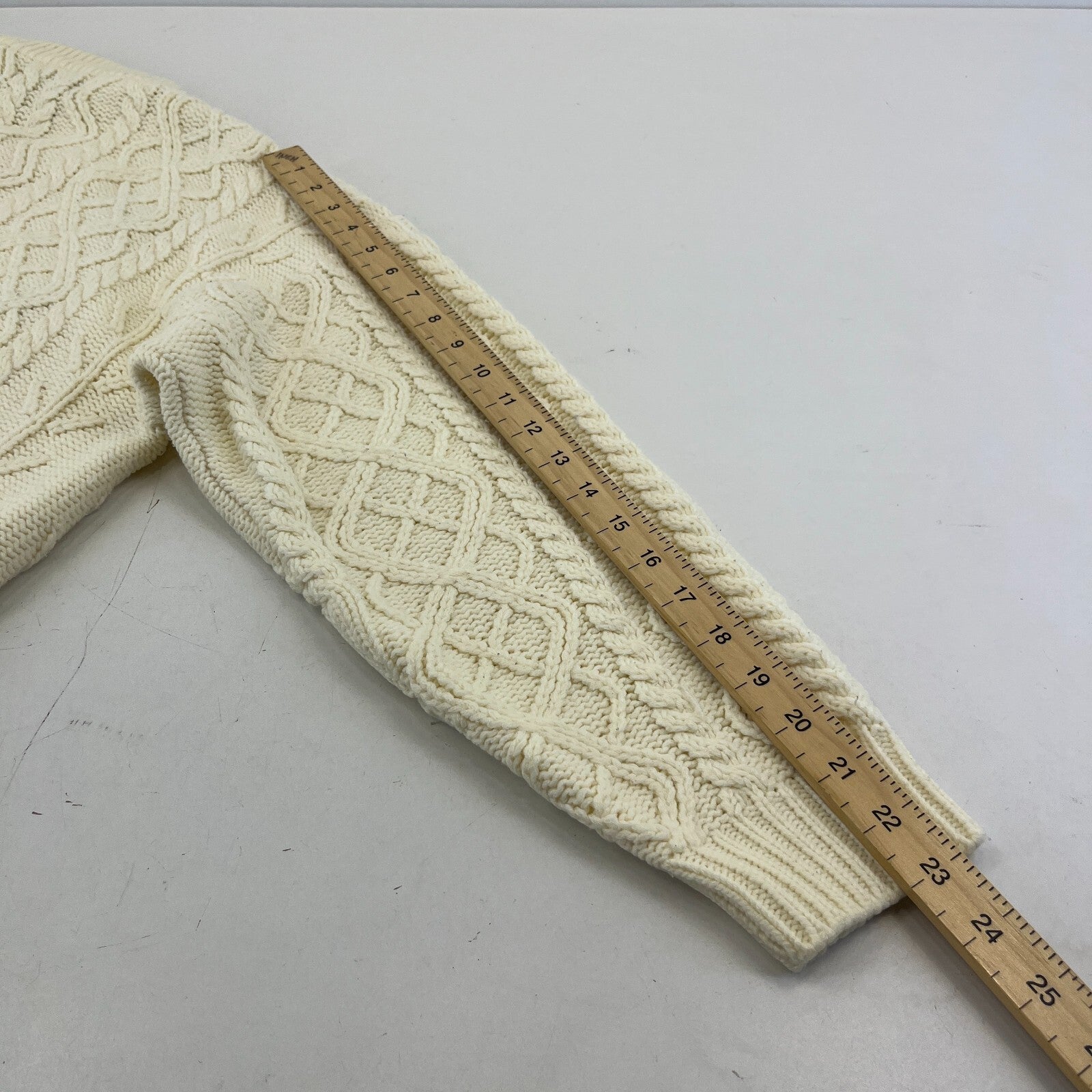 Avant Garde Cream & Floral Pattern Cardigan Cable Knit size XL - See Details