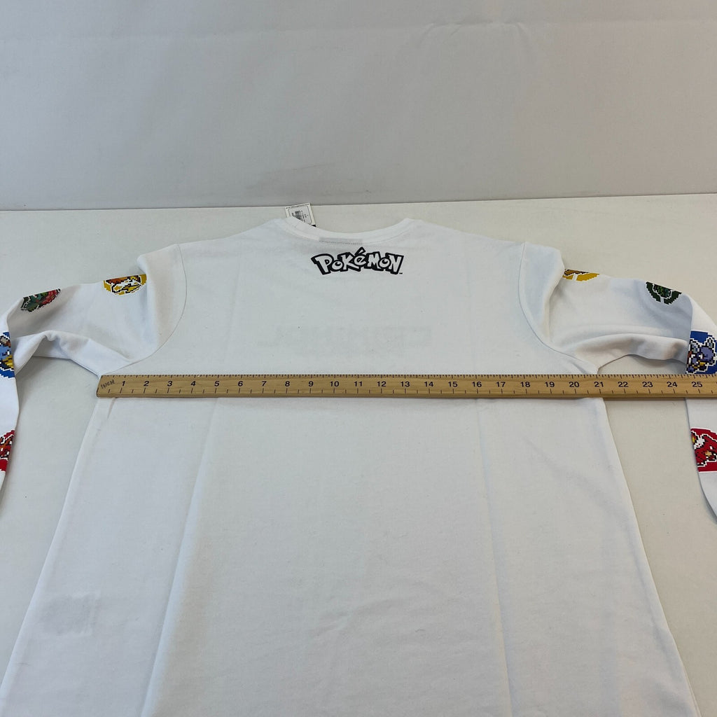 Criminal Damage Premium White Pokémon Digital Character T-Shirt Long Sleeve UK S