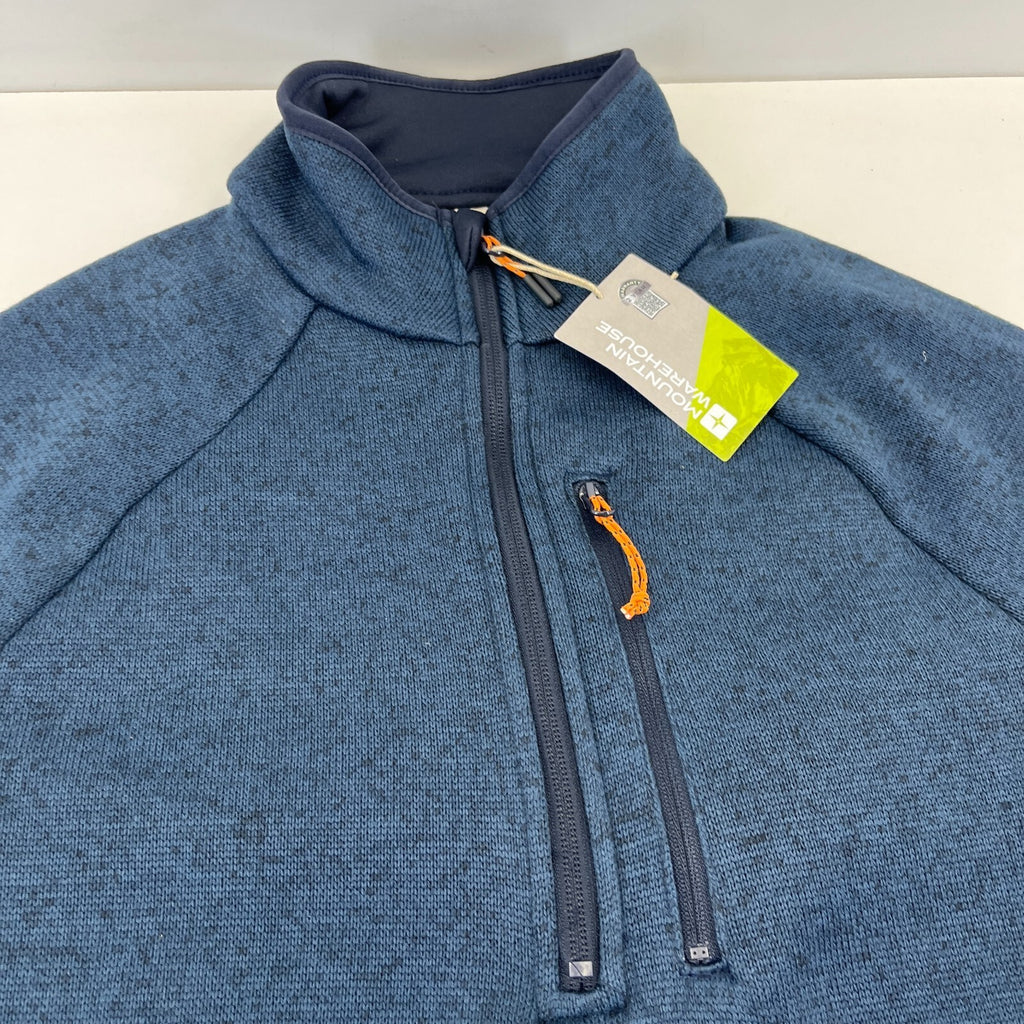 Mountain Warehouse Mens 1/4 Zip Fleece in Navy Blue with Zip Pockets size M