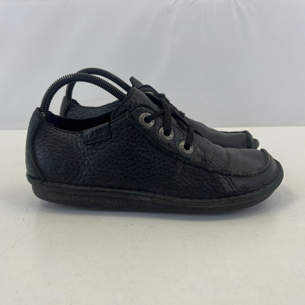 Clarks Active Air Black Leather Pasty Shoes size UK 6 EU 39 1/2 Womens Pasties