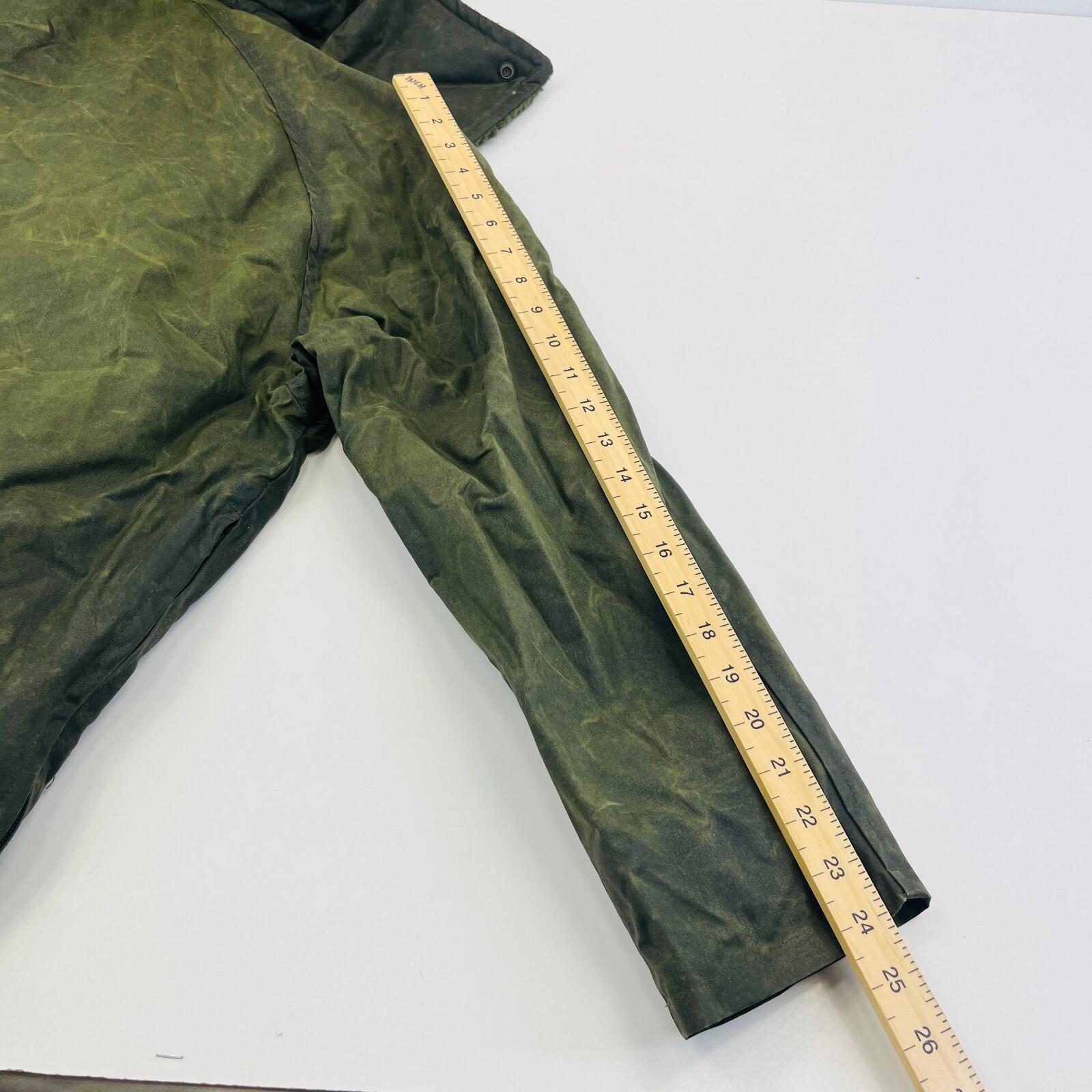 Monchaux Sport Men's Wax Jacket in Green with Removable Fleece Liner size Medium