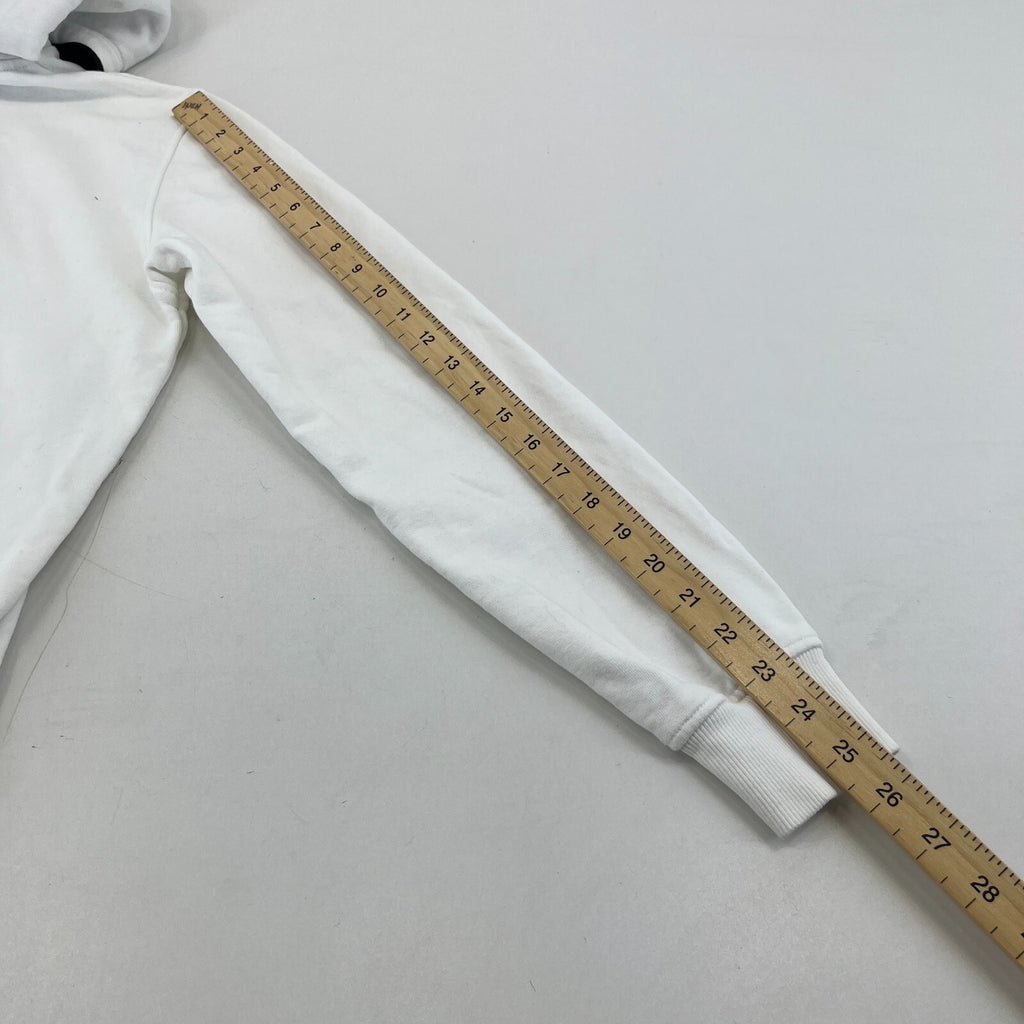 The North Face Men's White Pullover Hoodie size M Spellout Logo Outdoor