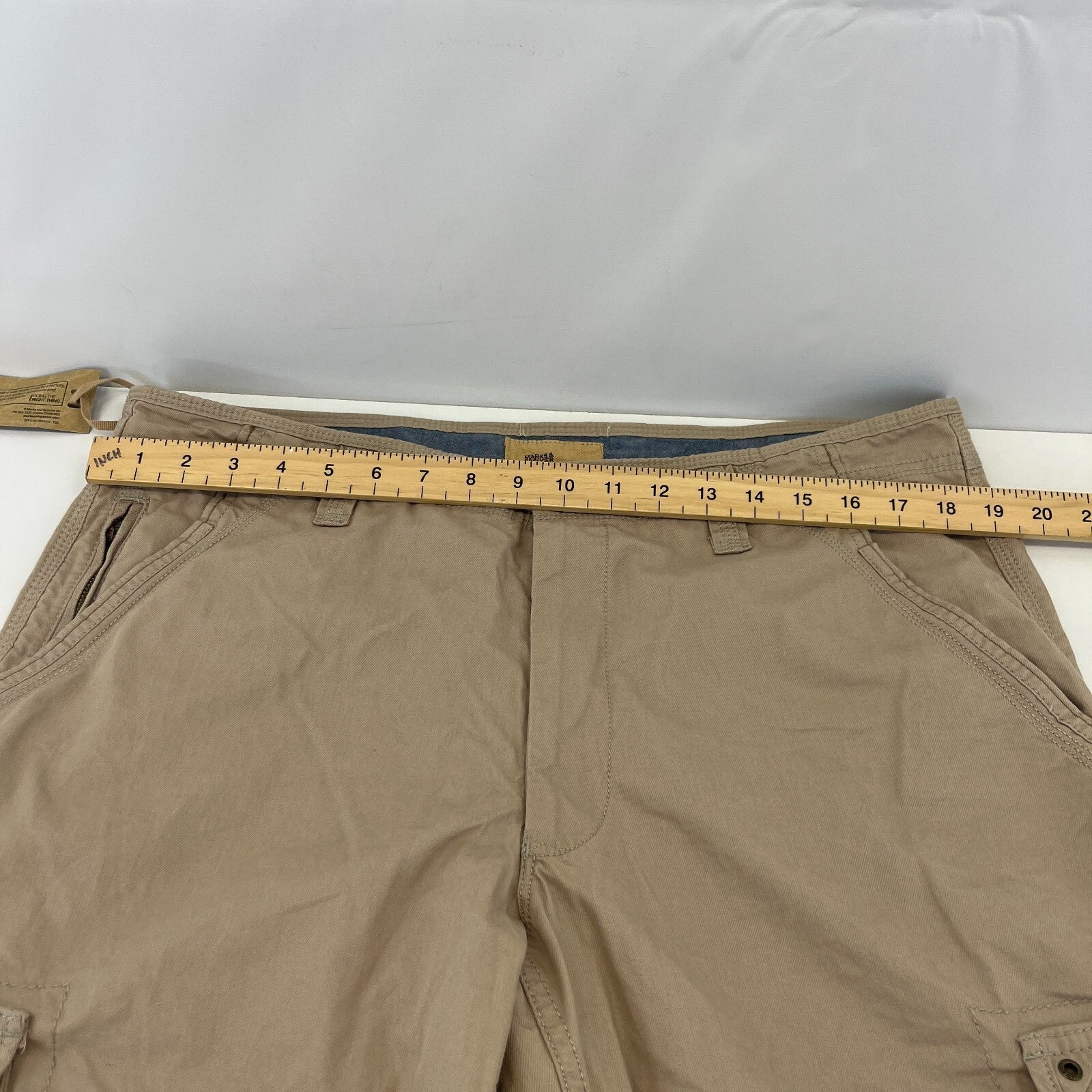 M&S North Coast Men's Beige Cargo Chino Jean Trousers W38" L31" Chinos