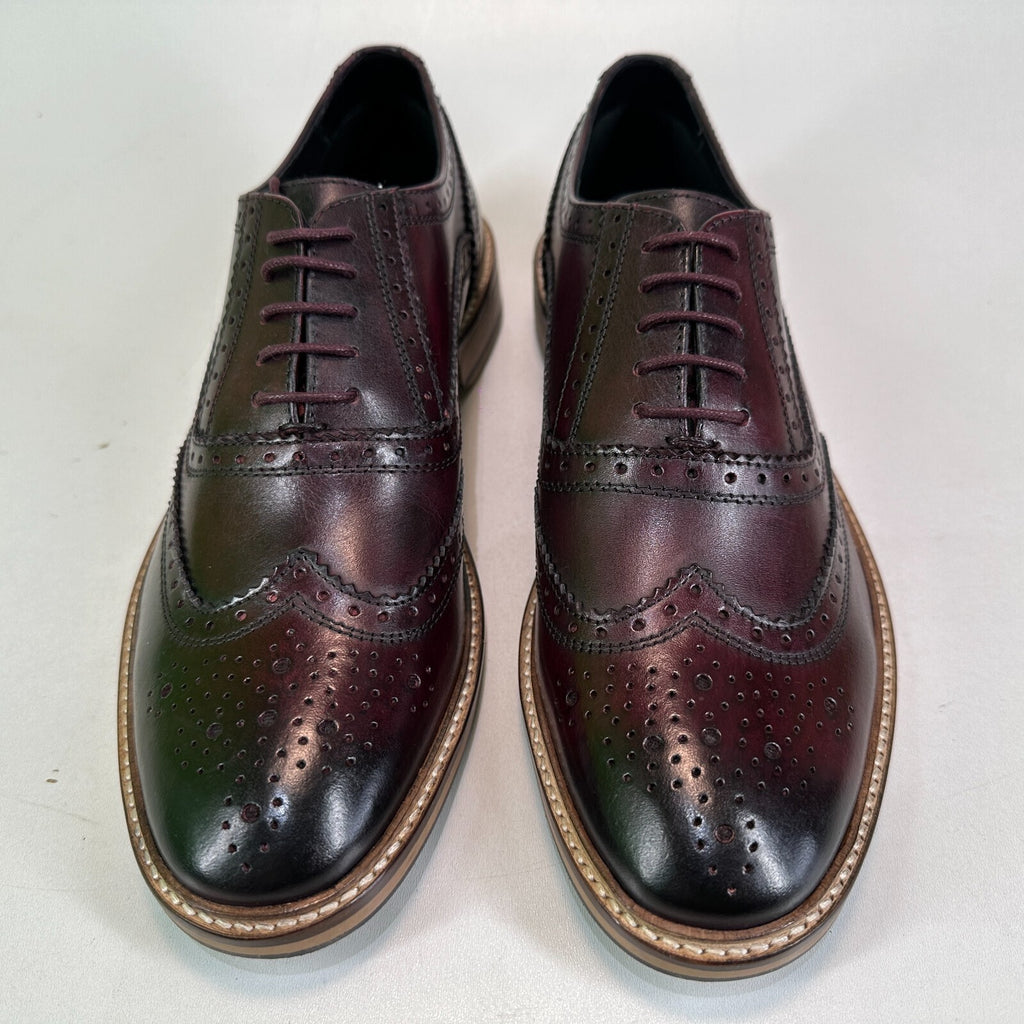 Ikon Buster Brogues Shoes Deep Oxblood Red Smart Casual Lace Up size 6 - NEW
