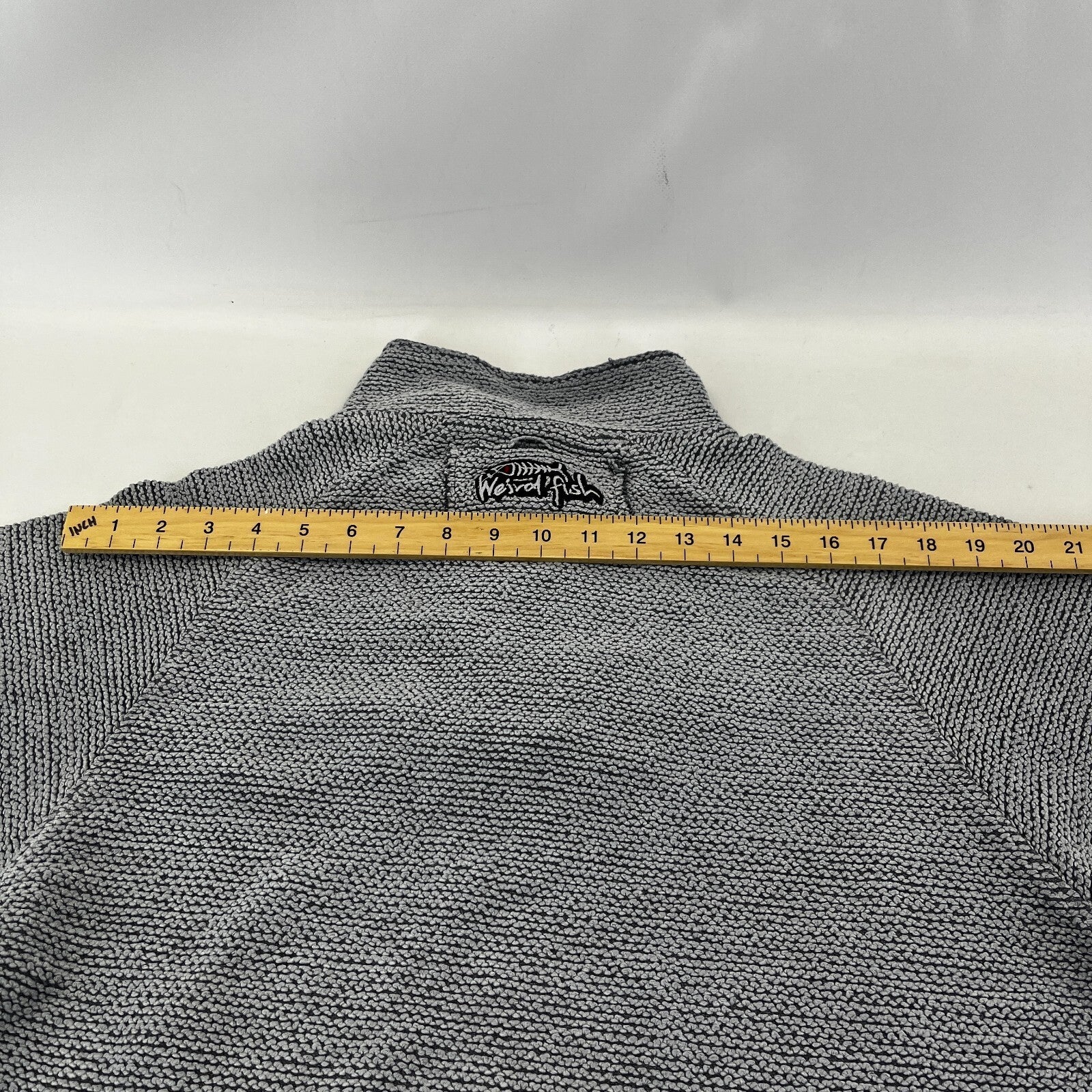 Weird Fish Mens Grey Quarter Zip Jumper Macaroni Pullover size Small