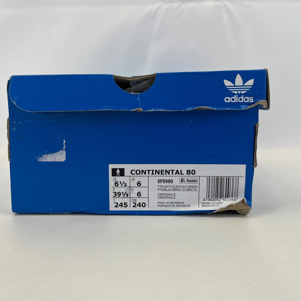 Adidas Originals Continental 80 White Green Adult Trainers Size UK 6