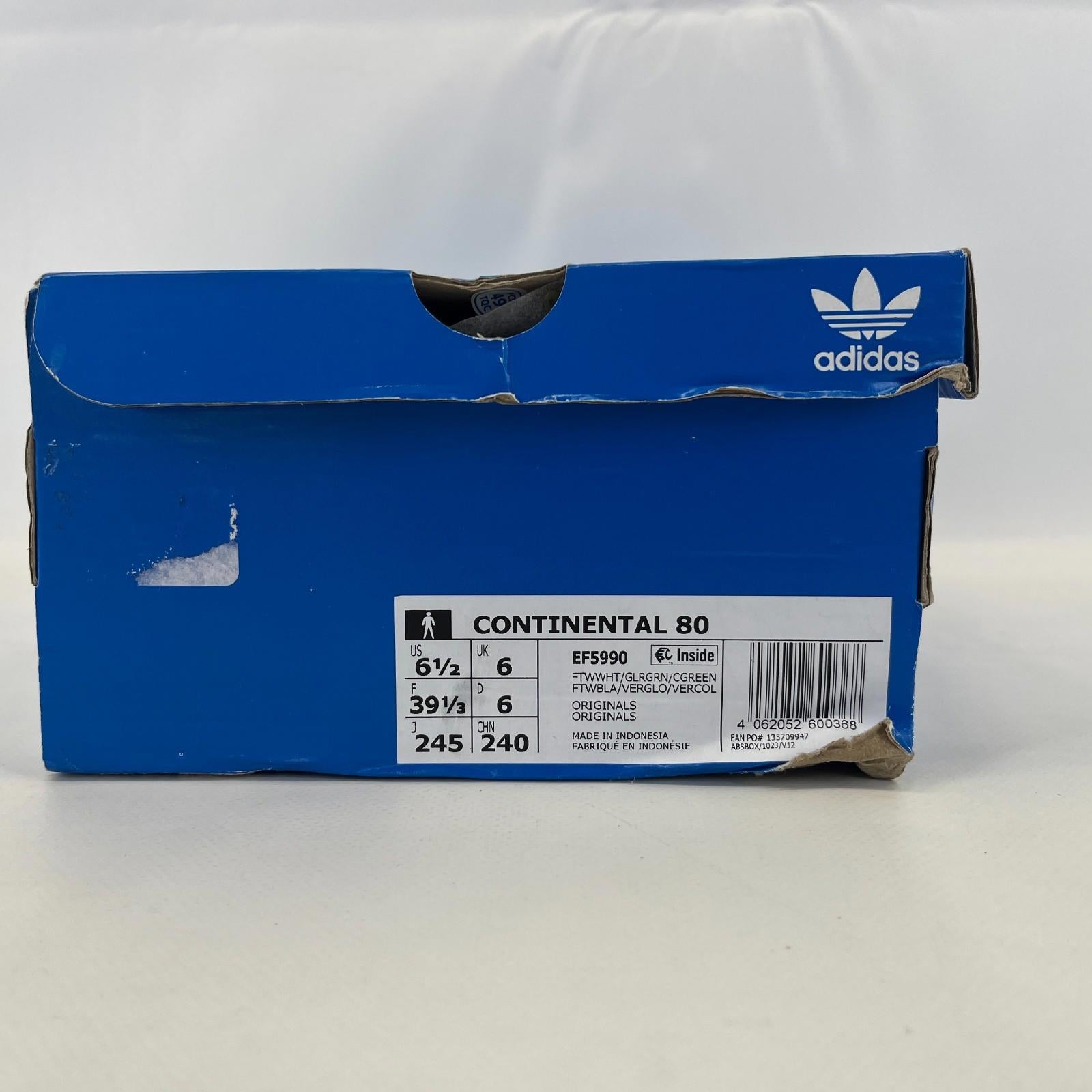 Adidas Originals Continental 80 White Green Adult Trainers Size UK 6