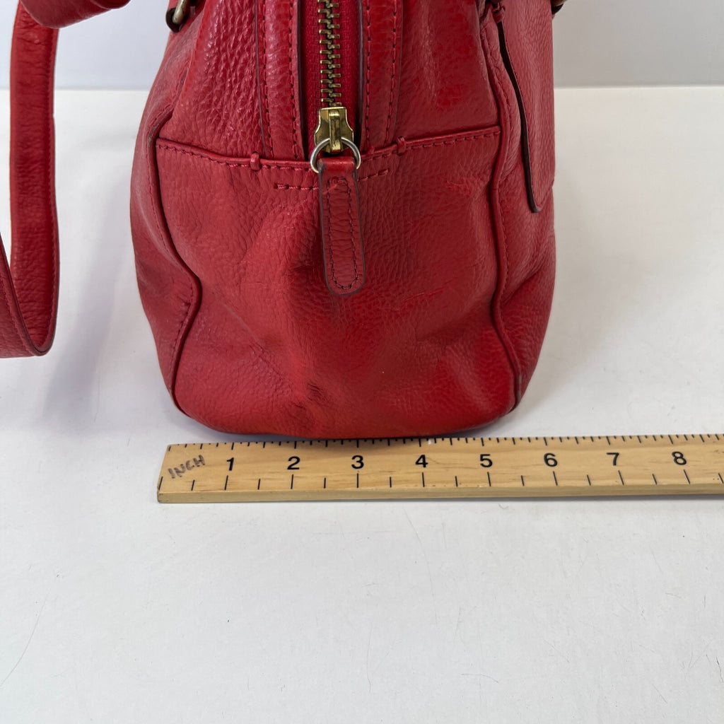 Genuine Vintage Radley Medium size Shoulder Bag Handbag Red Leather