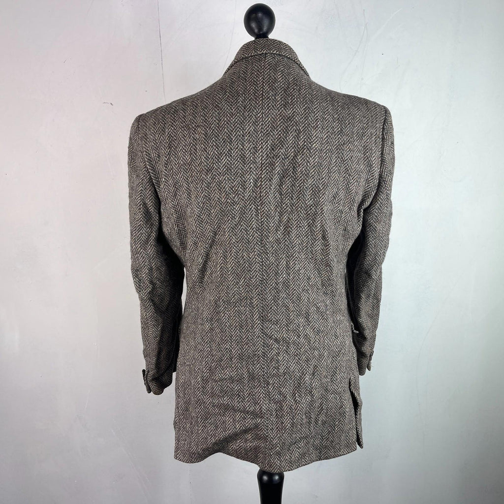 Crombie Men's Brown Herringbone Pure Wool Blazer size Medium