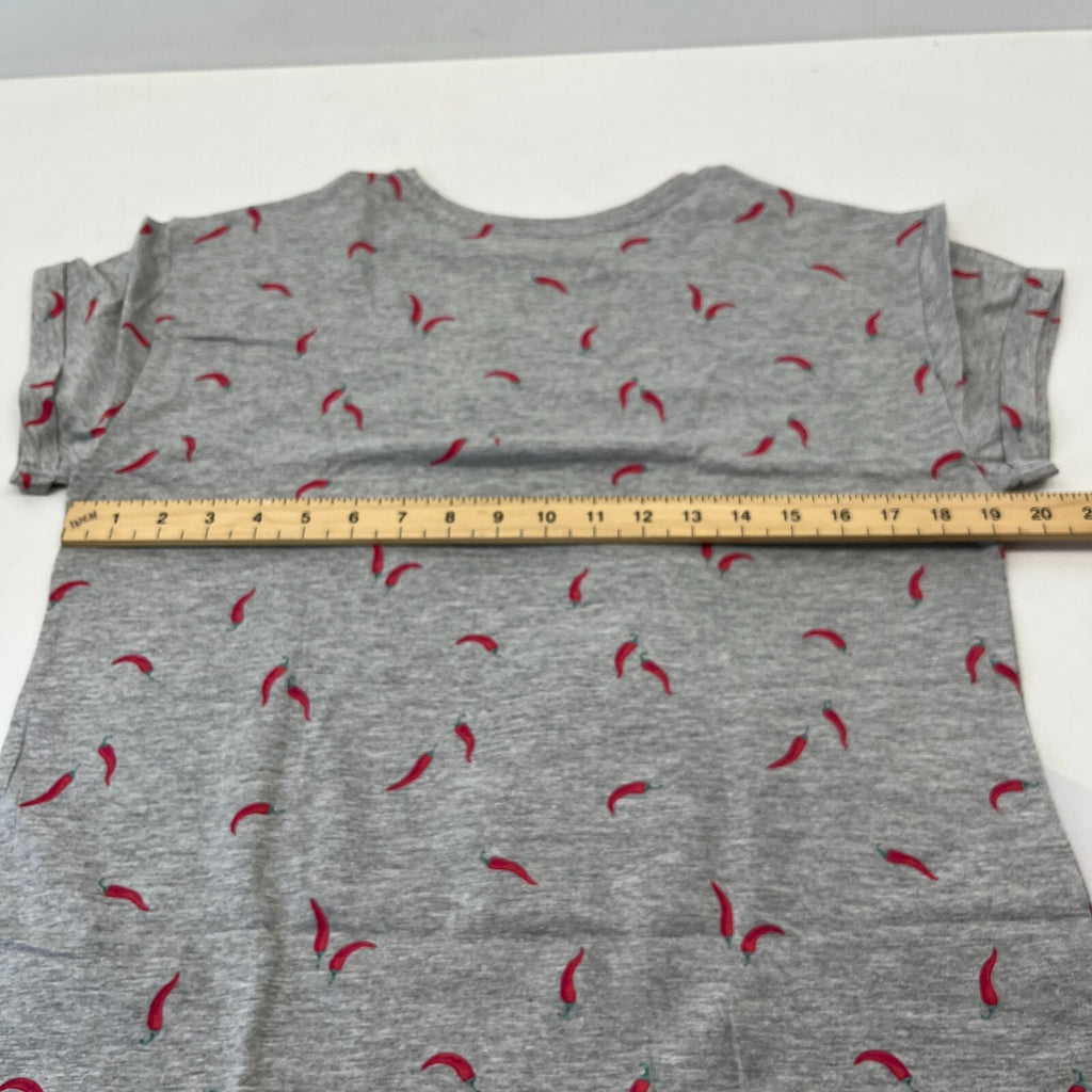 M&S Ladies Pyjama Set size S 8-10 Grey with Chillies Long Leg Short Sleeve  BNWT