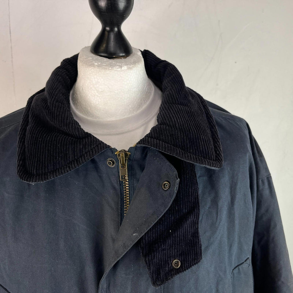 P.G. Field Men's Navy Blue Wax Jacket size XL British Made Outdoor Rural