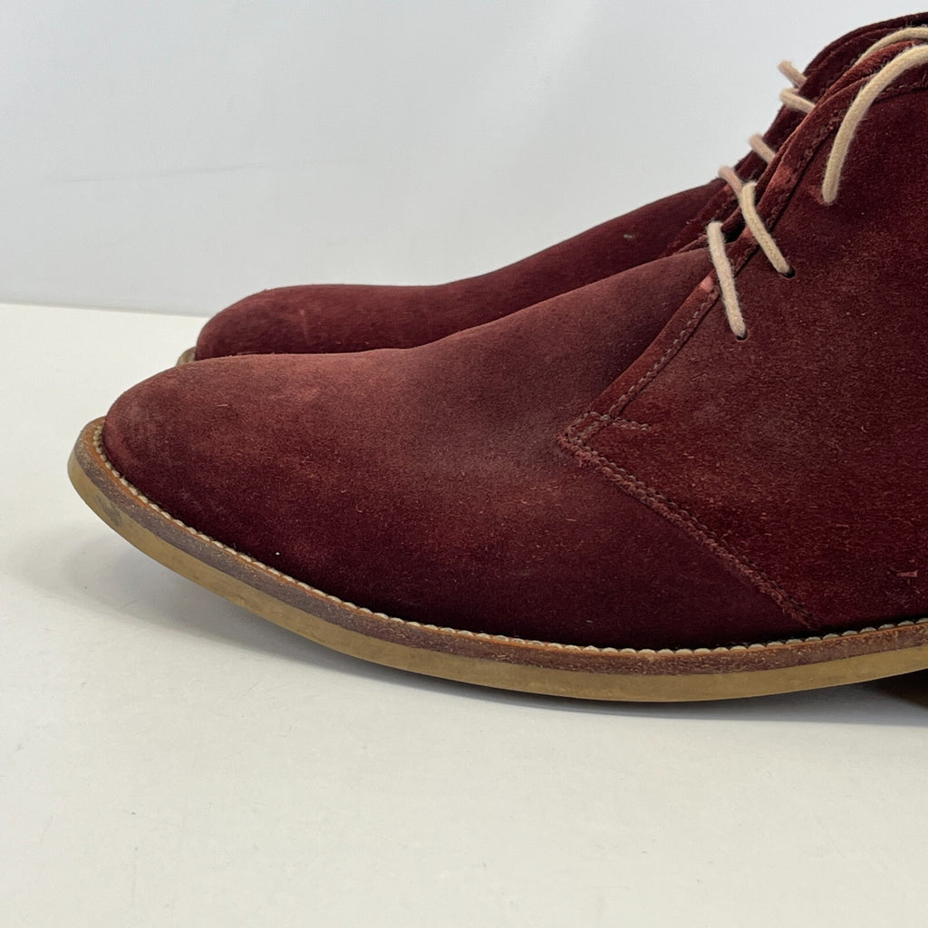 Samuel Windsor Burgundy Suede  Ankle Boots UK 9 Handmade Red Maroon Chelsea