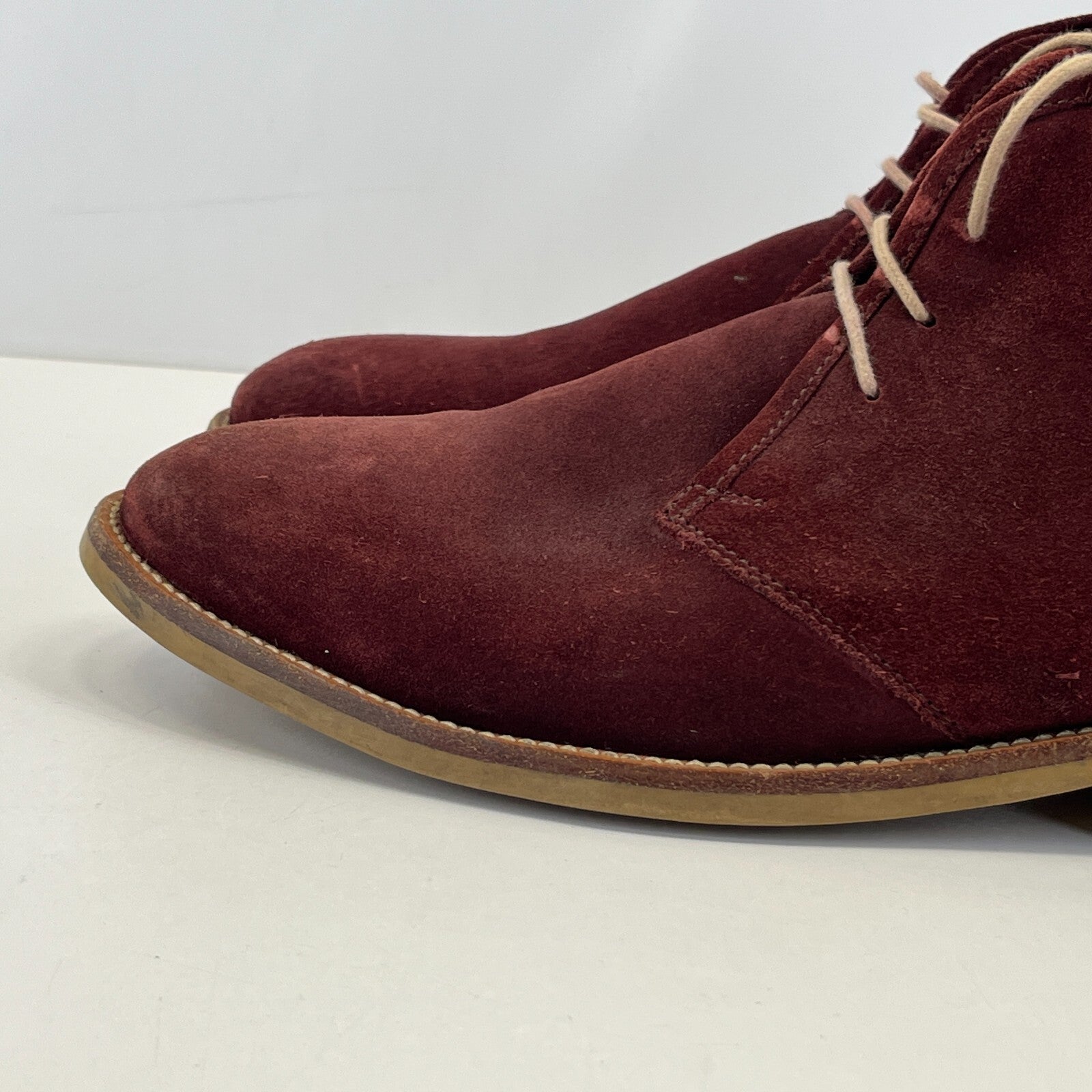 Samuel Windsor Burgundy Suede  Ankle Boots UK 9 Handmade Red Maroon Chelsea