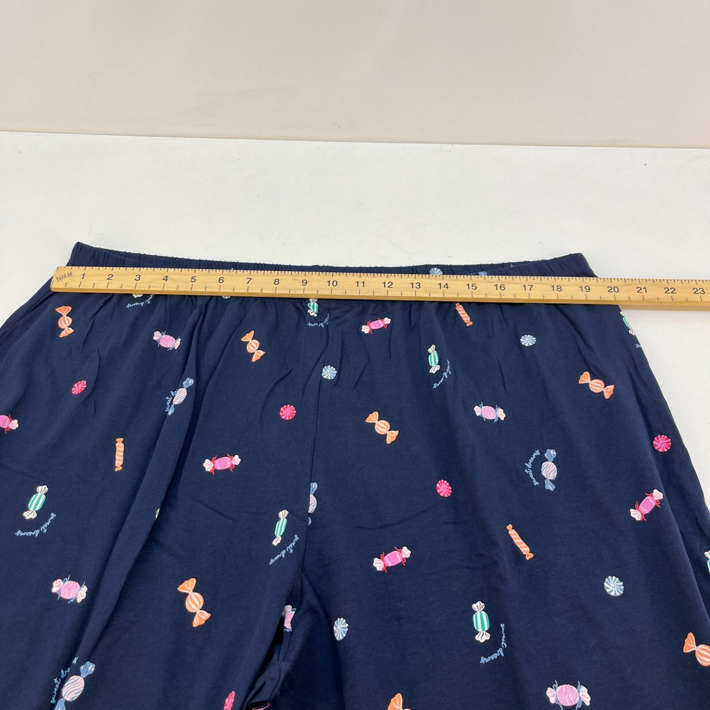 M&S Ladies Pyjama Set UK 2XL 24-26 Blue & Candy Sweet Long Leg Short Sleeve New