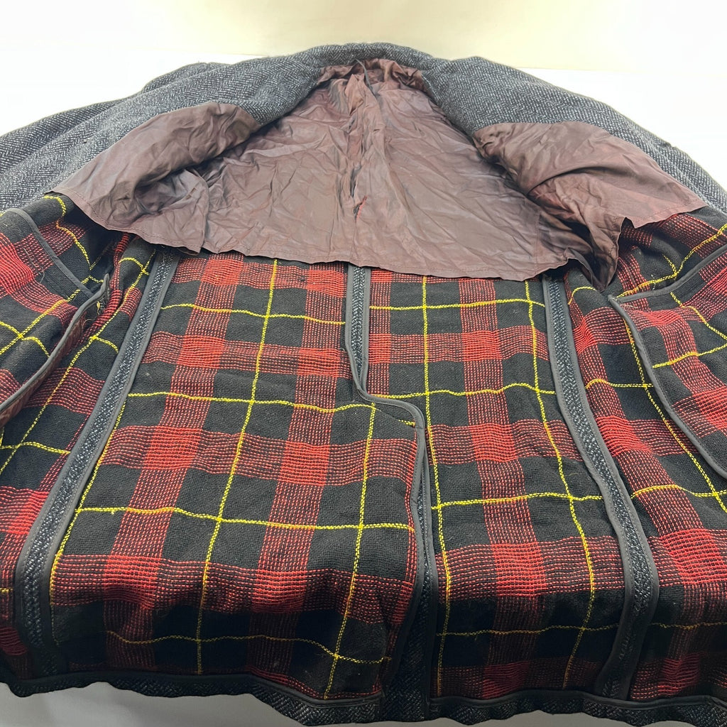 Vintage Hornes of London Mens Wool Overcoat Grey Gannex Cloth 42R Bros