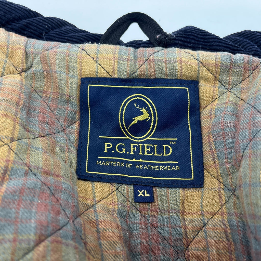 P.G. Field Men's Navy Blue Wax Jacket size XL British Made Outdoor Rural
