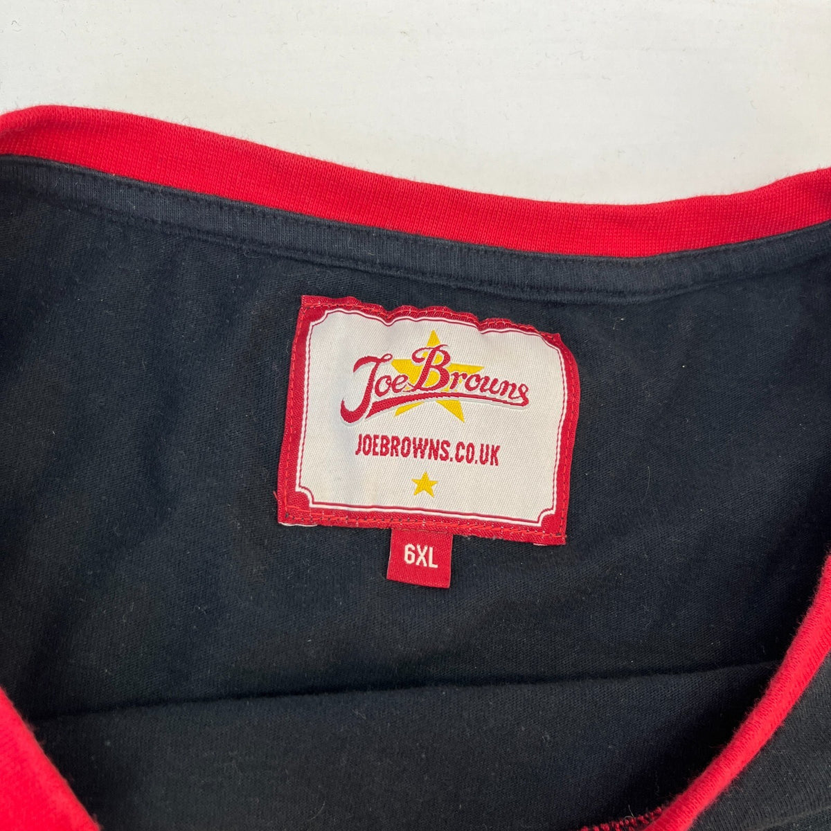 Joe Browns Biker T-shirt Mens Black/Red size 6XL Crew Neck Long Sleeve Cotton