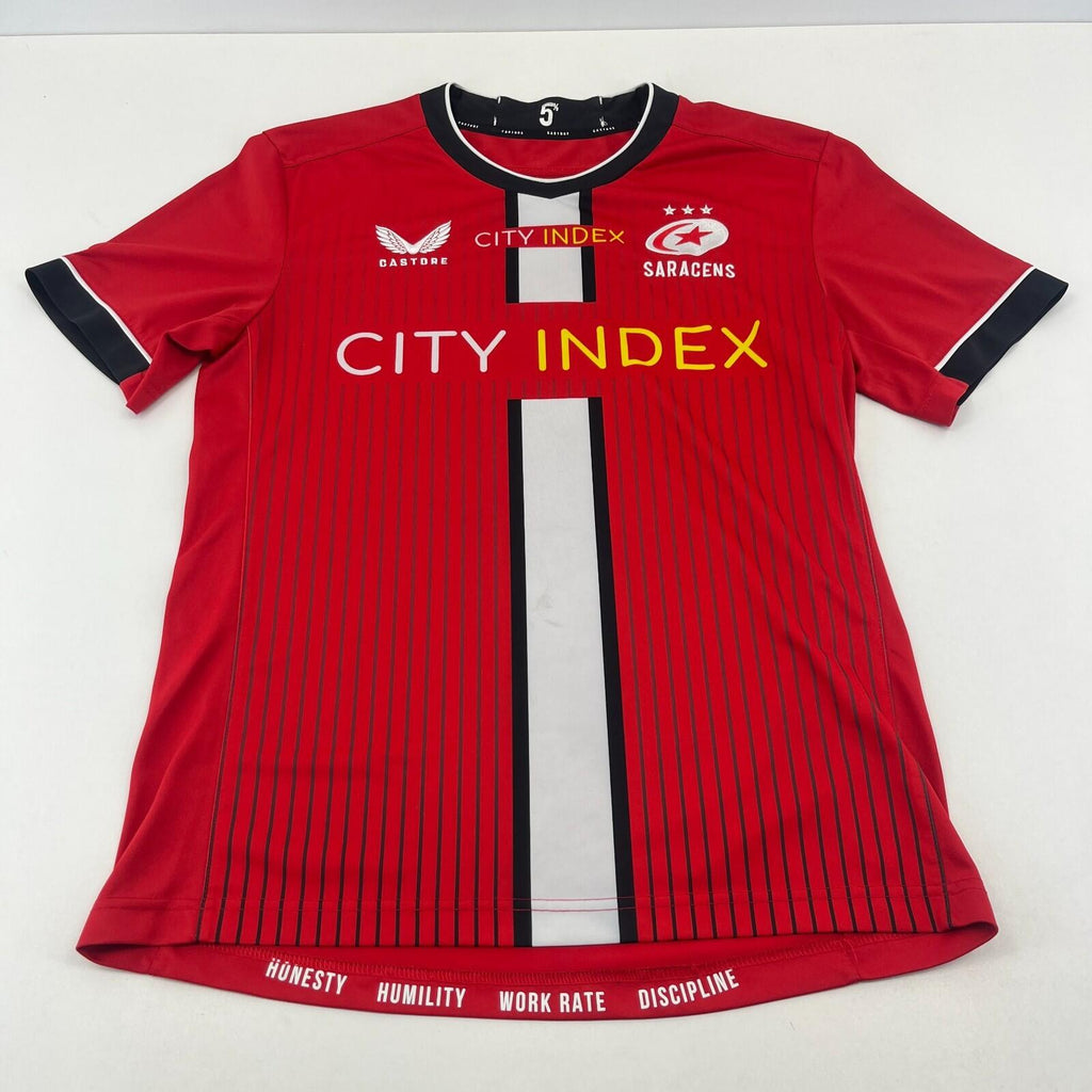 Saracens Rugby Union Castore Red Shirt Jersey Men’s size Small